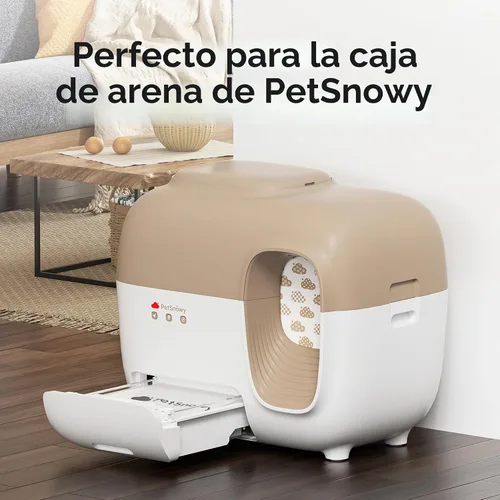Vista 7 de PetSnowy Bolsas de arena para gatos, paquete de 50 bolsas de basura autosellantes para todas las cajas de arena autolimpiantes automáticas PetSnowy