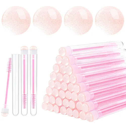 Vista 10 de Dming - Cepillo para pestañas, herramienta de maquillaje, suministros para extensiones de pestañas, cepillo de limpieza, rímel con diamante, 50