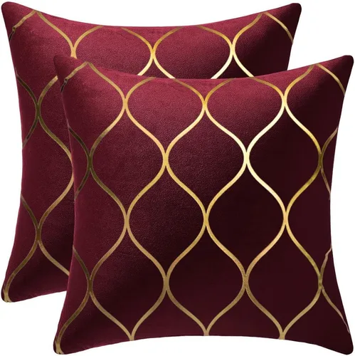 Vista 16 de DEZENE Fundas de almohada decorativas de terciopelo dorado de 22 x 22 pulgadas: paquete de 2 fundas de almohada cuadradas decorativas para Negro