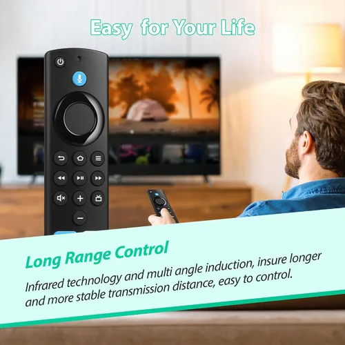 Vista 7 de Control remoto de voz de repuesto para todos los cubos de TV de la serie Fire-Series/FireStick, compatible con FireStick 4K Max/4K/Fire Negro