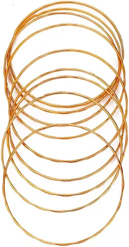 Vista 6 de Choistily Pulseras apilables de oro para mujer, juego de pulseras multiindias para adolescentes y niñas, pulseras lisas de cable en capas, pulseras