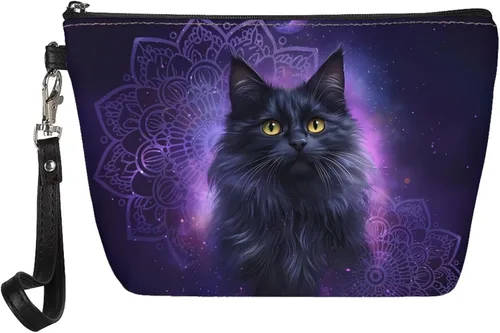 Vista 13 de Howilath Novedad Impreso Elegante Bolso Cosmético De Las Mujeres, Perros Animales Perezoso Diseño Floral Niña Trapezoide Cosméticos Bolsa De