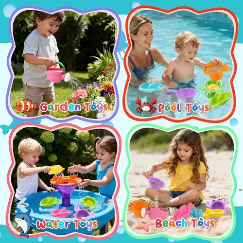 Vista 6 de 10 juguetes de baño para niños de 1 a 3 años, juguetes de agua para bañera y piscina para niños pequeños de 1 a 3 años y bebés de 12 a 18 meses