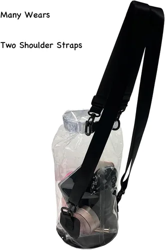 Vista 7 de Bolsa transparente aprobada para estadios, resistente al agua, bolsa cruzada, bolsa transparente seca para conciertos, museo, deportes