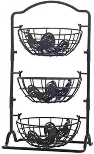 Vista 10 de Gourmet Basics by Mikasa Harbor, canastilla de alambre para productos con 3 niveles
