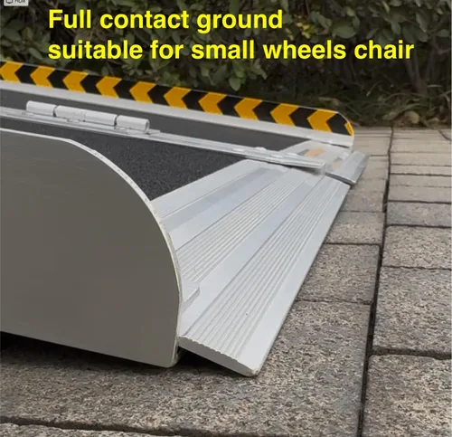 Vista 5 de Ruedamann Rampa para silla de ruedas de 2 pies, rampa portátil para silla de ruedas para la entrada del hogar, diseño más ancho, rampas plegables