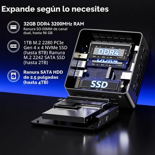 Vista 5 de ASUS NUC 13 pro Intel NUC 13 Pro NUC13ANHi7 Core i7-1360P 32GB RAM 1TB SSD