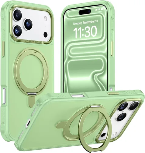 Vista 29 de Magnética para iPhone 12 e iPhone 12 Pro Funda, [con Soporte de Anillo Magnético Invisible Giratorio 360°][A Prueba de Golpes][Compatible