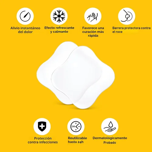 Vista 3 de Medela Almohadillas de Hidrogel, Alivio Instantáneo del Dolor para Pezones Agrietados o Doloridos por Amamantar y Extraer Leche, Humedad Refrescante