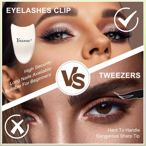 Vista 9 de Herramienta aplicadora de pestañas, 2 clips de pestañas, herramienta aplicadora de pestañas postizas Easy to Apply False Eyelashes, Lash Buddy