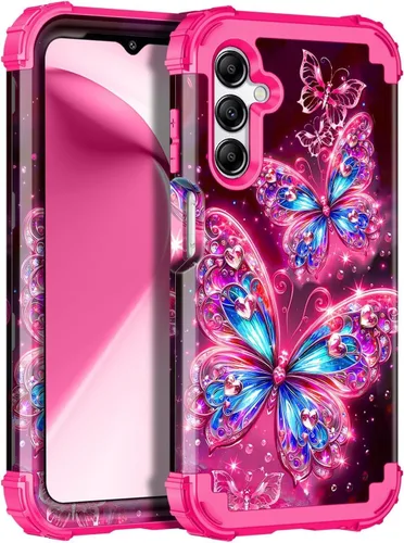 Vista 21 de Casetego Funda para Galaxy A16 5G, que brilla en la oscuridad, tres capas, resistente, a prueba de golpes, protección completa, policarbonato duro