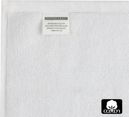 Vista 8 de COTTON CRAFT Tapete para bañera – Azulejo esculpido, 100% algodón, ultra absorbente, de baja pelusa, 1000 GSM, tapete de baño de lujo – Alfombra