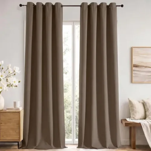 Vista 26 de Simplebrand Cortinas blancas puras de 96 pulgadas de largo para oscurecer la habitación, juego de 2 paneles para dormitorio/sala de estar, bloqueo