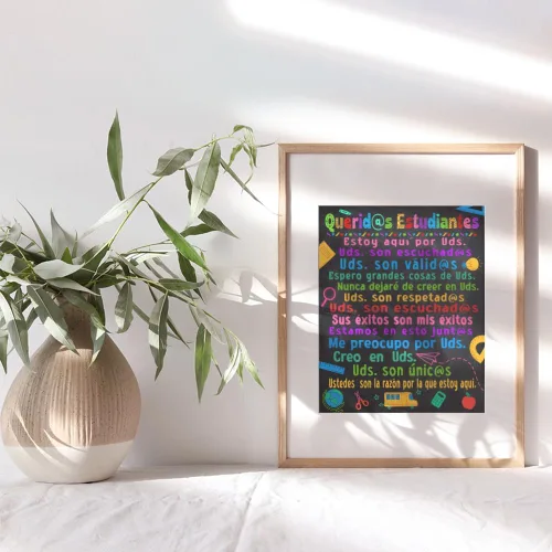Vista 9 de Decoraciones para el aula, carteles motivacionales para niños latinos españoles en español, arte de pared para aula, suministros para profesores