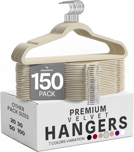 Vista 31 de Utopia Home - Perchas de terciopelo, color negro, paquete de 20 Luxury Non-Slip Slim Pant & Coat Hangers Strong Space-Saving Clothes Hangers