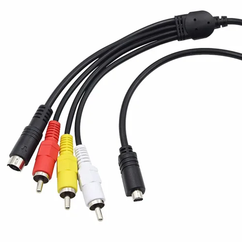 Vista 2 de VMC-15FS Cable de repuesto para AV A/V TV S-Video VMC-30FS 10Pin AV TV-Out Cable compatible con videocámara Handycam DCR-HC24E DCR-HC26E DCR-SR80