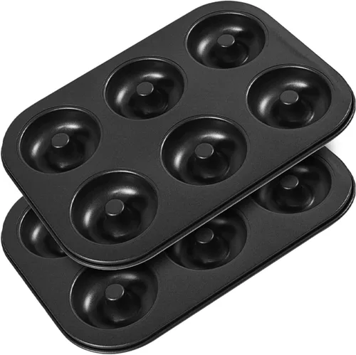 Vista 6 de Shudyear Molde para hornear de acero al carbono antiadherente para donas caseras para donas y postres, 1 unidad