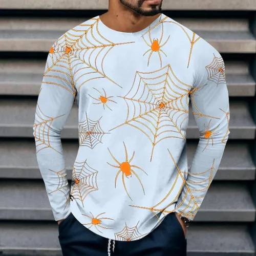 Vista 4 de T Shirts for Man Long Sleeve Crew Neck Printed Outdoor Thermal Regular Fit Tees Trendy True Comfort Tops