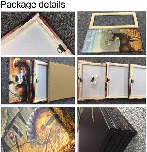 Vista 7 de TUMOVO Lienzo decorativo para pared de sala de estar, 5 paneles de naturaleza, Alaska, Estados Unidos, autopista alrededor de montañas, paisaje
