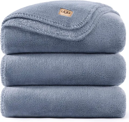 Vista 9 de UGG Whitecap Queen - Manta de forro polar de felpa, 90 x 90 pulgadas, color Se adapta a camas de tamaño Queen y Matrimonial, suave forro polar