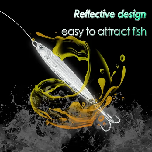 Vista 5 de Dr.Fish Anzuelos de Jigging Cuchara de Jigging para Pesca en Agua Salada Señuelos de Casting Cuchara de Metal para Pesca en Surf Señuelos