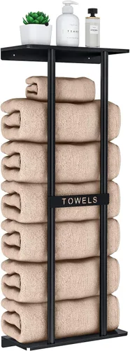 Vista 7 de STWWO Toallero para Baño Montado en Pared, Toallero de Pared de 22 Pulgadas para Toallas Enrolladas, Almacenamiento de Toallas para Baño Pequeño
