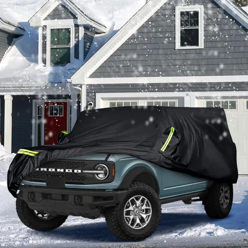 Vista 7 de Fundas impermeables para automóvil de repuesto para Ford Bronco 2021-2024 de 4 puertas, 6 capas para todo tipo de clima, cubierta de automóvil