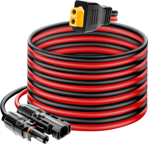 Vista 10 de Ansoufien Cable Conector de Panel Solar a Conector XT60 de 1 pie, Cable de Extensión de Carga Solar de 10 AWG Solar a XT60 XT60 (Enchufe Hembra)
