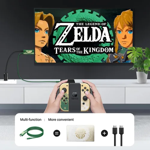 Vista 3 de Dock Switch para Nintendo SwitchNintendo Switch OLED Dock, base de TV para Switch de 6 pies, cable de base para cubierta de vapor con adaptador HDMI