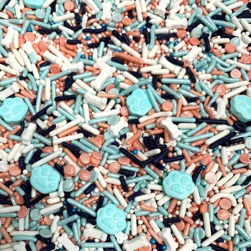 Vista 3 de COOL MOM SPRINKLES Blue Dog Paw Sprinkles (4 onzas) – Gránulos de cumpleaños con temática Bluey para decorar pasteles, cupcakes, galletas y postres