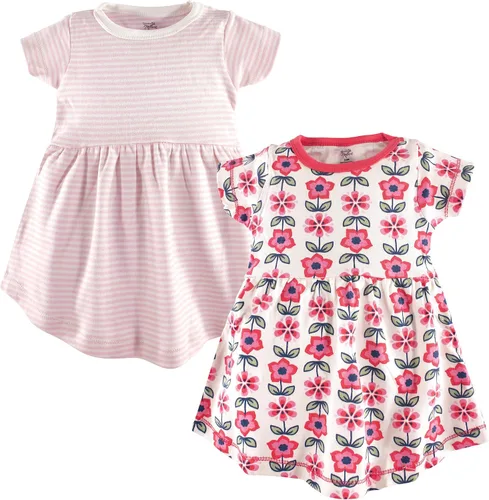 Vista 126 de Touched by Nature - Vestidos de manga corta y manga larga de algodón orgánico para niñas pequeñas, bebés y mujeres Manga larga con flores abstractas