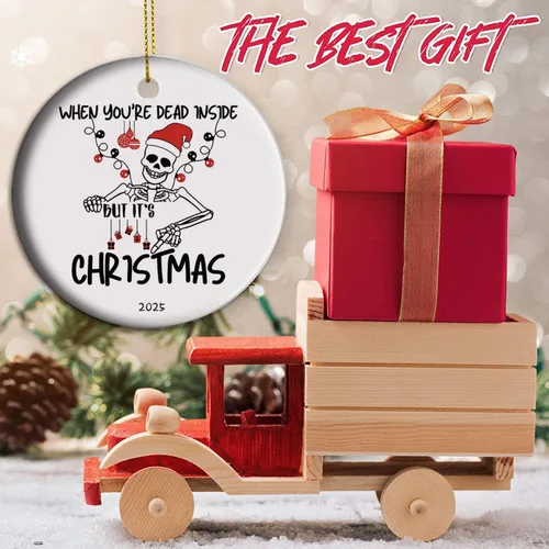 Vista 3 de When You're Dead Inside but It's Christmas - Divertidos adornos de Navidad - Recuerdo de Navidad 2025, el mejor regalo para amigos y familia