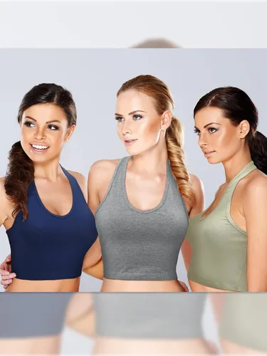 Vista 5 de Geyoga 6 piezas de camisetas halter para mujer, cuello en V, sin espalda, sin mangas, chaleco sin mangas para niñas