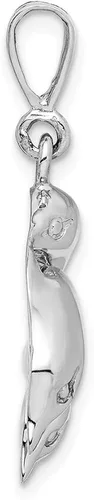 Vista 2 de Noble Collections 14k White Gold Dolphin Charm (23x31 mm)