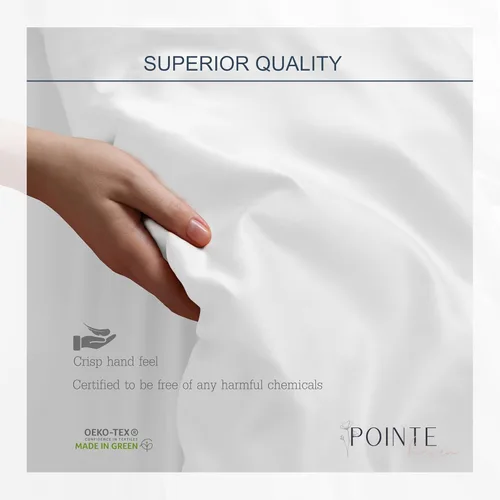 Vista 3 de Pointehaven Funda de almohada bordada de algodón egipcio de 300 hilos (negro, estándar)