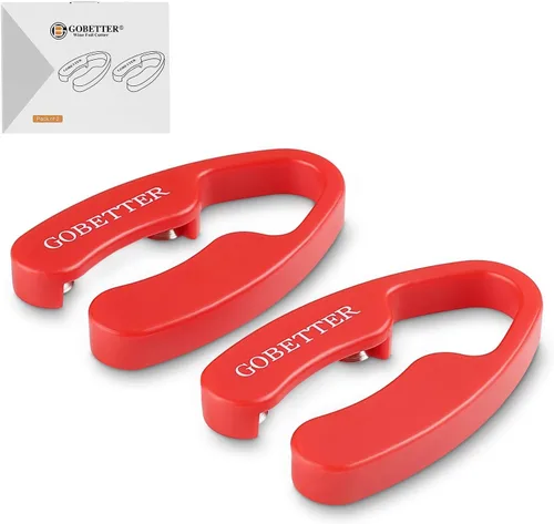 Vista 9 de GOBETTER Cortador magnético de papel de aluminio de 2 piezas, 4 cuchillas inoxidables, removedor de papel de aluminio, accesorio para abridor