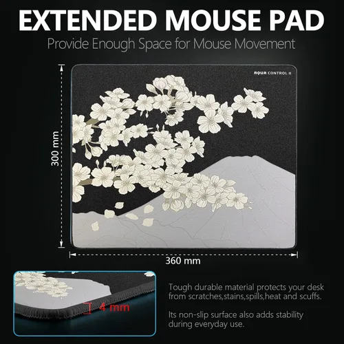 Vista 6 de X-Raypad Aqua Control 2 Alfombrilla de Mouse para Juegos, Alfombrilla de Mouse de Ultra Alta Precisión con Perfecta Velocidad y Capacidad