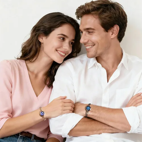 Vista 5 de TOTWOO Sun and Moon Long Distance Touch Bracelets for Couples