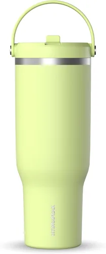 Vista 11 de Hydrapeak Nomad - Vaso de 32 onzas con asa y tapa con popote, a prueba de fugas, doble aislamiento, vaso de acero inoxidable de 32 onzas (almendra)