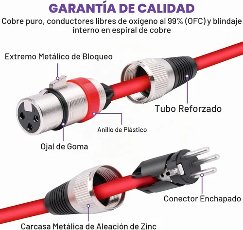 Vista 5 de Cable XLR de 10 colores, multicolor XLR macho a hembra, cables de audio de 6 pies, paquete de 10 cables de micrófono XLR equilibrados de 3 pines