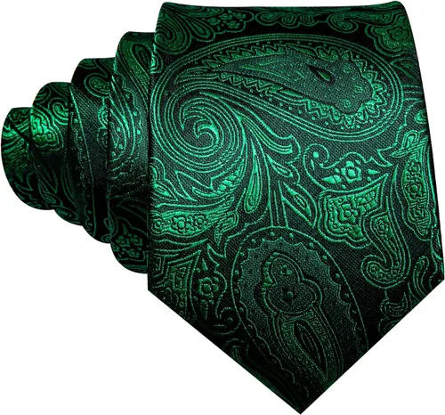 Vista 66 de Barry.Wang - Juego de corbata de seda para hombre, diseño de cachemira, pañuelo y gemelos de bolsillo