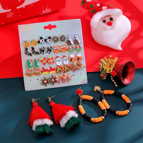 Vista 8 de 20 pares de aretes hipoalergénicos para el Día de la Madre, Día de San Patricio, Pascua, a granel, para mujeres, trébol, trébol, sombrero verde