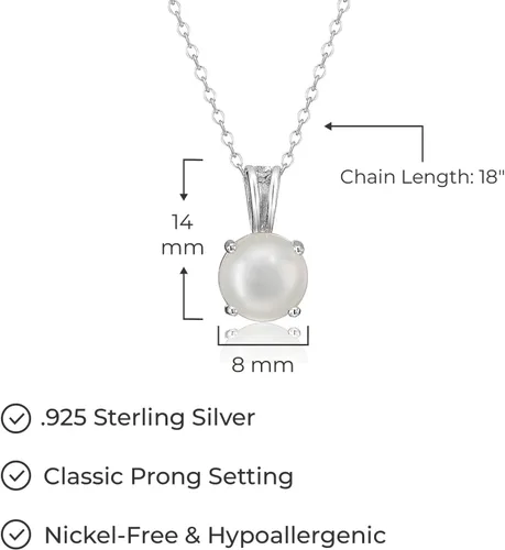 Vista 51 de Amazon Essentials Collar con colgante de piedra natal de corte redondo de plata de ley de 18 pulgadas (anteriormente colección Amazon)