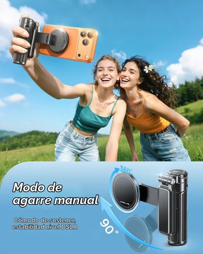 Vista 5 de 【Máximo 17"】 Mini trípode magnético MRGLAS Selfie Stick para iPhone Negro