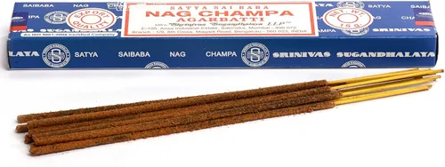 Vista 5 de Satya Sai Baba Nag Champa - Varillas de incienso (0.53 oz), 2 paquetes Nag Champa