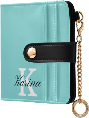 Vista 17 de Sinestour Custom Beige pattern Small Wallet for Women RFID Blocking Leather Bifold Small Purse with Card Holder Zipper Coin Pocket ID Window