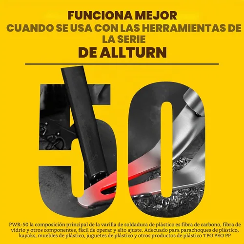 Vista 3 de Allturn 50 varillas de soldadura de plástico negro