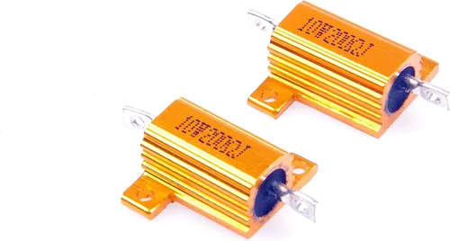Vista 3 de Resistor de carcasa de aluminio electrónico de 10 W, 200 ohmios, 5%, color dorado (paquete de 2)
