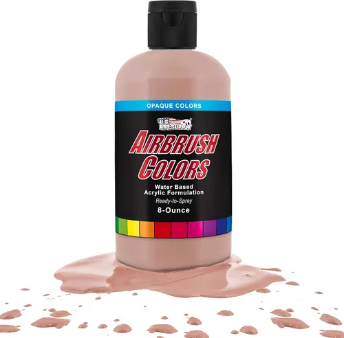 Vista 49 de U.S. Art Supply Pintura acrílica opaca para aerógrafo color azul aguamarina, botella de 1 onza, colores a base de agua no tóxicos de grado