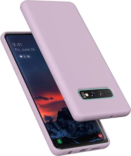Vista 12 de Funda diseñada para Galaxy S10 Plus de 6.4 pulgadas, S10+ de gel de silicona líquida a prueba de golpes, funda de forro de tela de microfibra suave